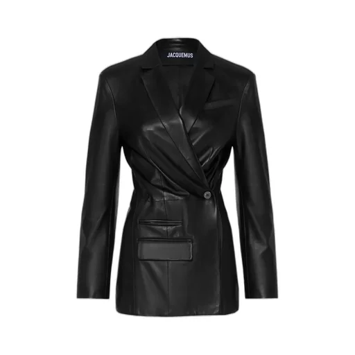 Long-Sleeved Leather Jacket