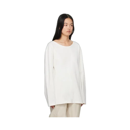 Wide Neck Long-Sleeved T-Shirt