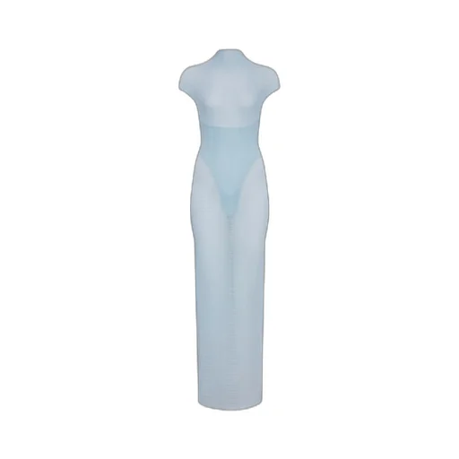 Semi-Sheer Corset Maxi Dress