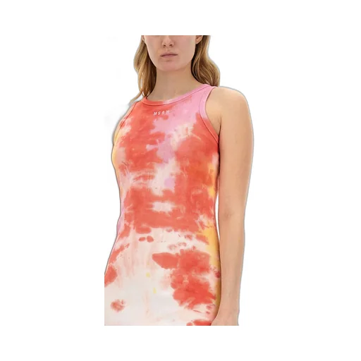 Msgm Tie-Dye Sleeveless Midi Dress