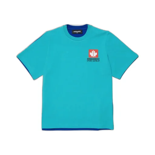 Dsquared2 Kids Logo-Printed Two-Toned Crewneck T-Shirt