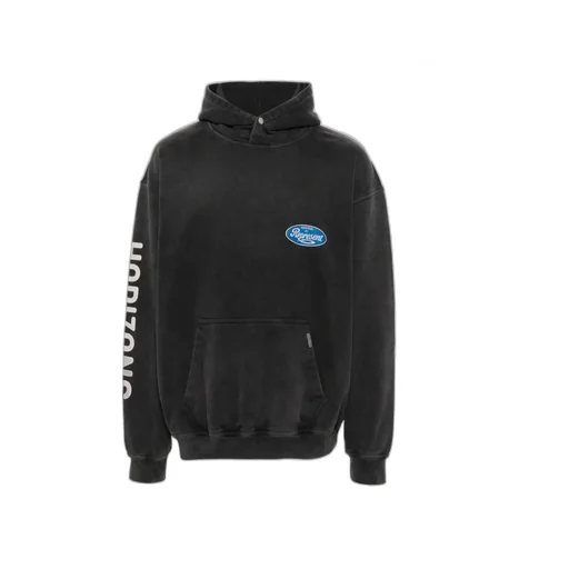 Represent Logo Printed Faded Effect Hoodie