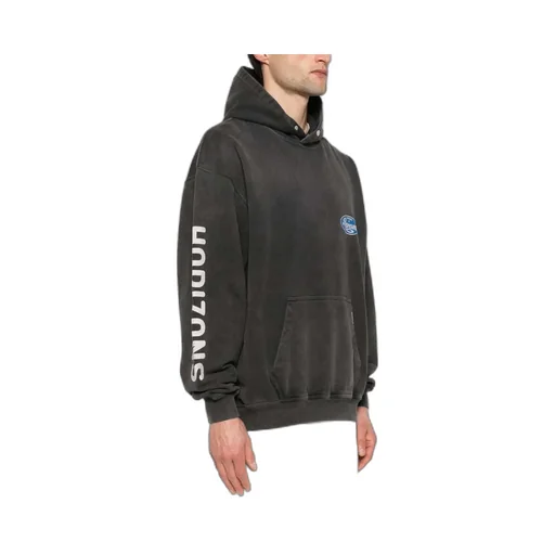 Represent Logo Printed Faded Effect Hoodie