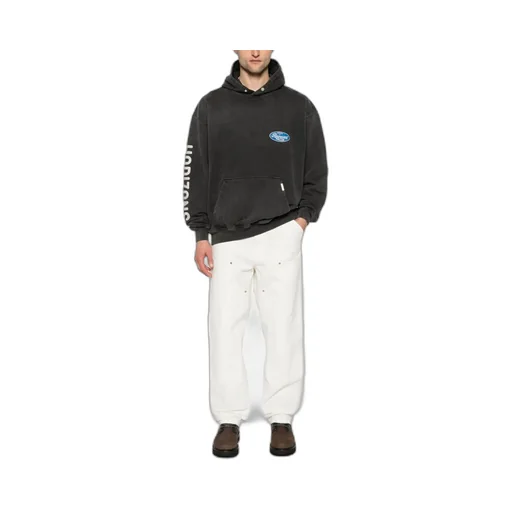 Represent Logo Printed Faded Effect Hoodie
