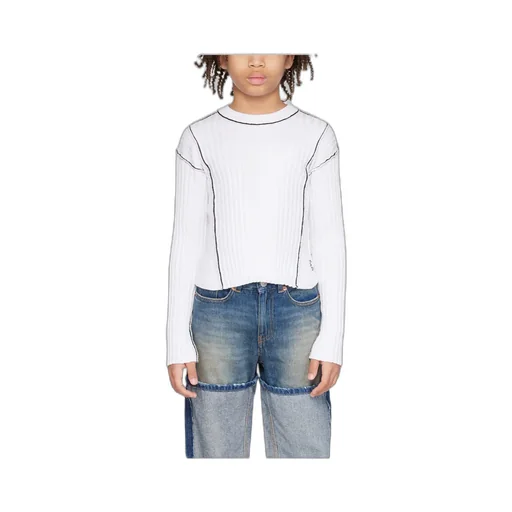 Round-Collar Pin-Pleated Sweater