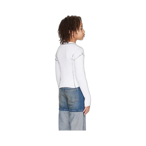 Round-Collar Pin-Pleated Sweater