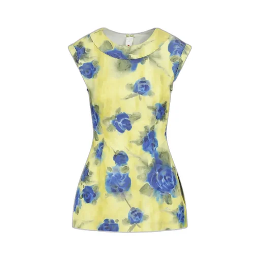 Floral-Print Taffeta Top