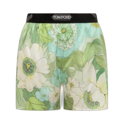 Logo-Waistband Floral-Print Shorts