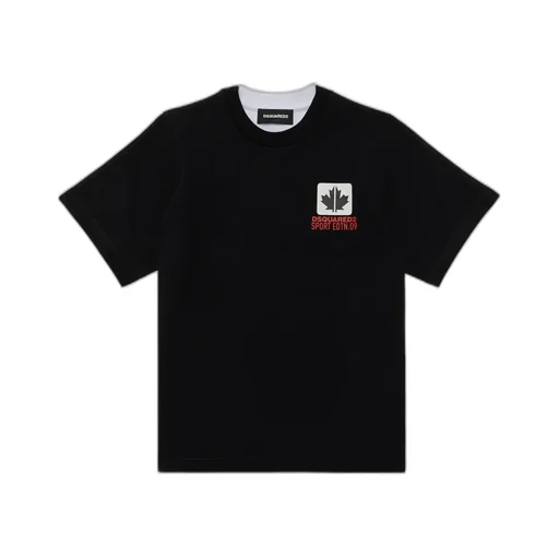 Dsquared2 Kids Logo-Printed Two-Toned Crewneck T-Shirt
