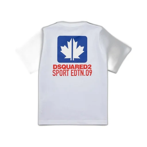 Dsquared2 Kids Logo-Printed Two-Toned Crewneck T-Shirt