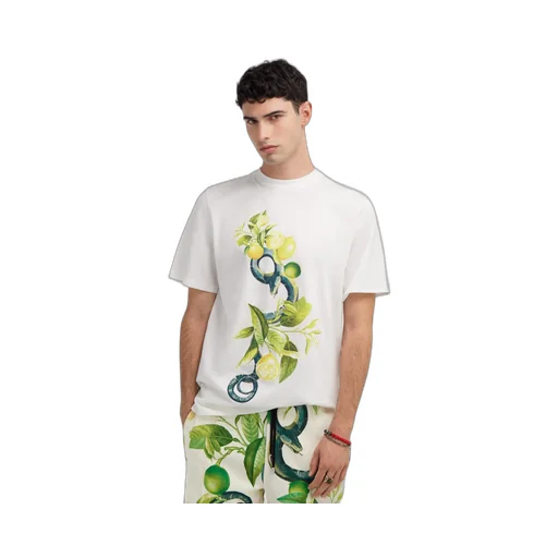 Lemon And Snake-Print T-Shirt
