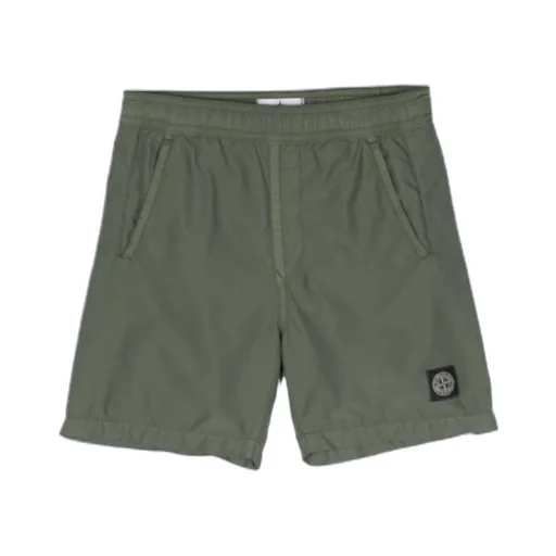 Stone Island Junior Compass-Motif Jersey Swim Shorts