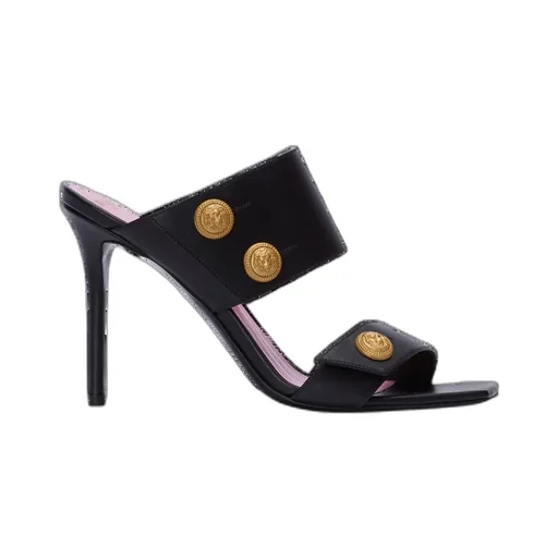 Balmain Square Toe Heeled Mules