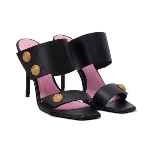 Balmain Square Toe Heeled Mules