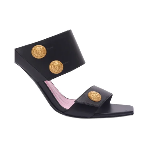 Balmain Square Toe Heeled Mules