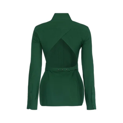A Shirt With A Pointed Collar And A Bare Back