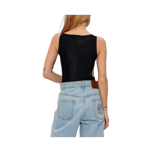 Versace Jeans Couture Logo Buckle Cut-Out Bodysuit