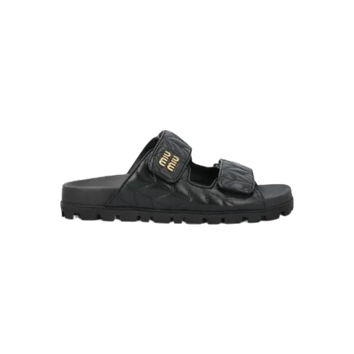 Miu Miu Quilted Slip-On Sandals