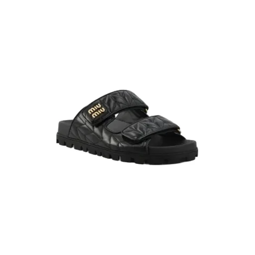 Miu Miu Quilted Slip-On Sandals