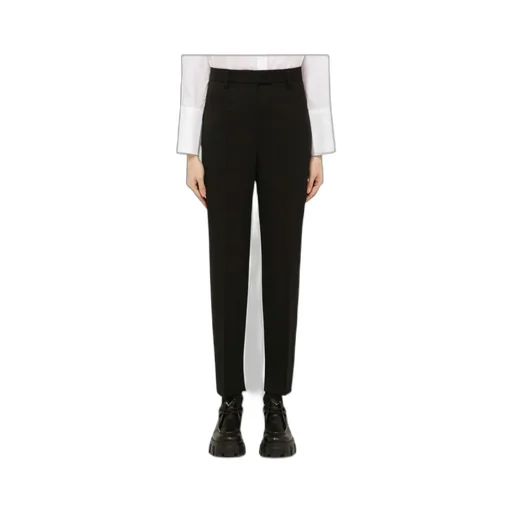 Prada Pleated Tapered-Leg Trousers