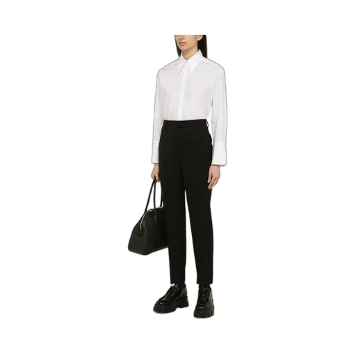 Prada Pleated Tapered-Leg Trousers