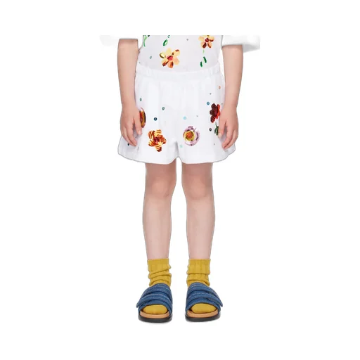 Marni Kids Sequinned Elasticated Waistband Fleece Shorts