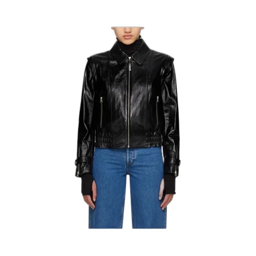 Leather Jacket With Zipper Front
