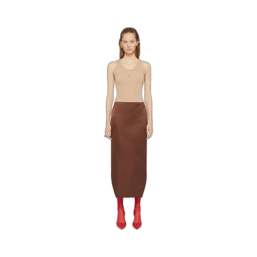 Asymmetric Skirt In Silk Satin Duchesse