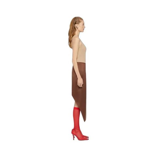 Asymmetric Skirt In Silk Satin Duchesse