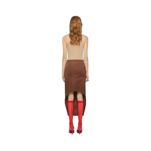 Asymmetric Skirt In Silk Satin Duchesse