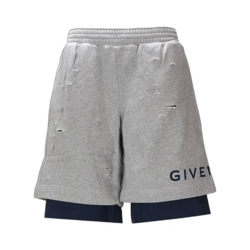 Givenchy Logo Printed Distressed Shorts