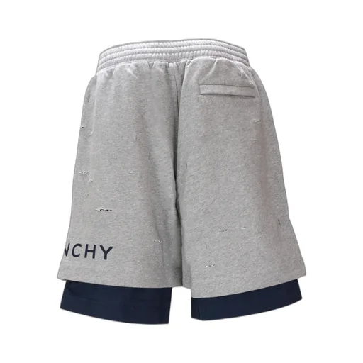 Givenchy Logo Printed Distressed Shorts