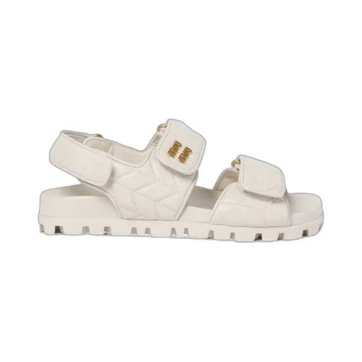 Miu Miu Logo-Lettering Quilted Sandals