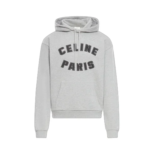 Celine Paris Loose Hoodie In Cotton Fleece