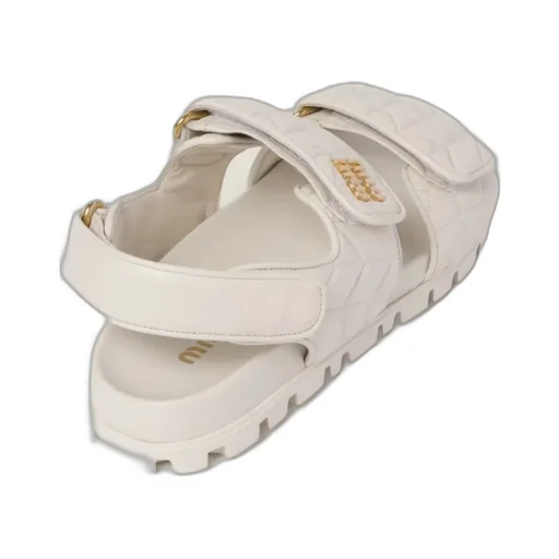 Miu Miu Logo-Lettering Quilted Sandals