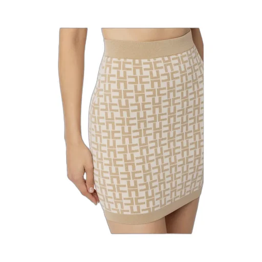 Elisabetta Franchi Monogram-Jacquard Ribbed Mini Skirt