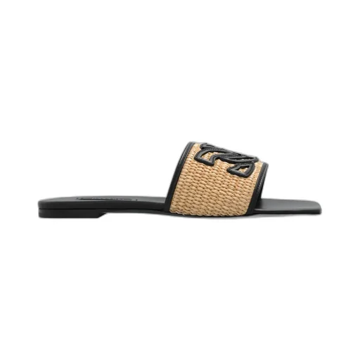 Casadei Portofino Logo-Patch Square-Toe Slides