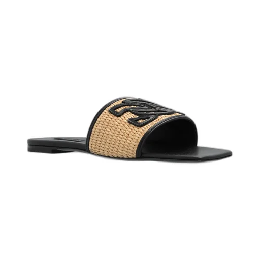 Casadei Portofino Logo-Patch Square-Toe Slides