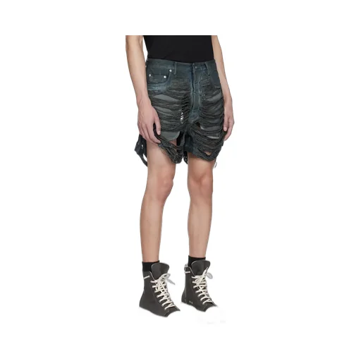 Rick Owens Drkshdw Geth Cut-Off Distressed Shorts