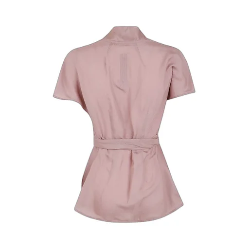Waffle-Effect Wrap Blouse