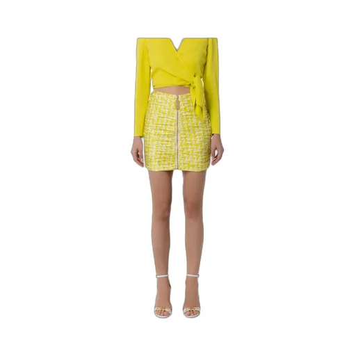 Elisabetta Franchi Graphic Printed Draped Mini Skirt