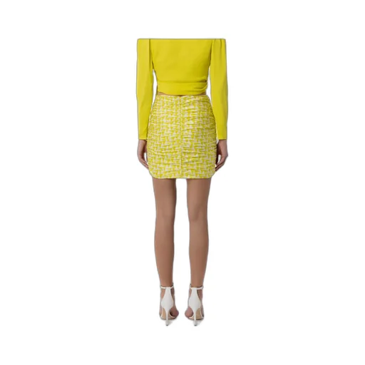 Elisabetta Franchi Graphic Printed Draped Mini Skirt