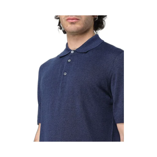 Cotton-Linen Knit Polo Shirt