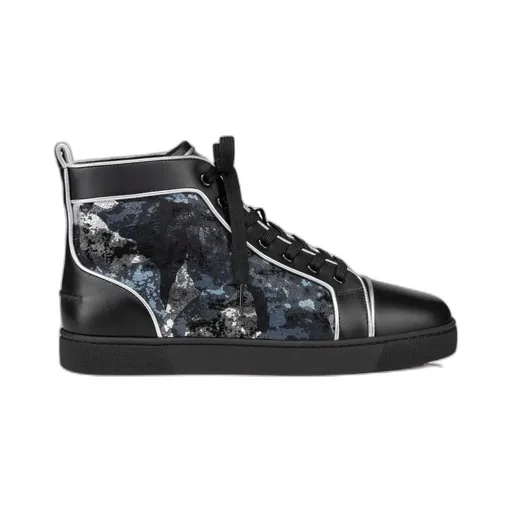 Graphic-Print Leather Boots
