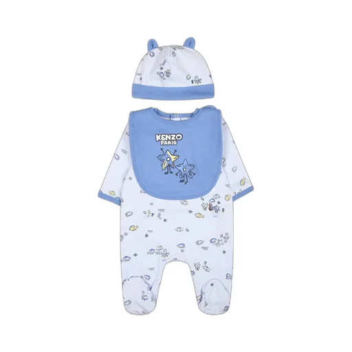 Logo Jumpsuit Hat Bib Set