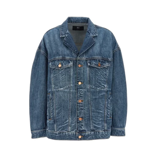 Lapel Long-Sleeved Denim Coat