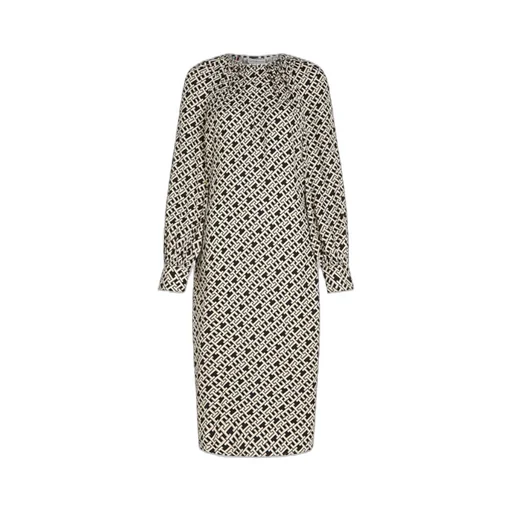 Monogram-Print Midi Dress