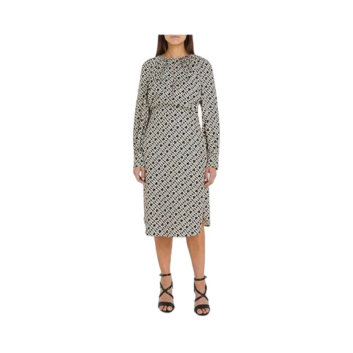 Monogram-Print Midi Dress