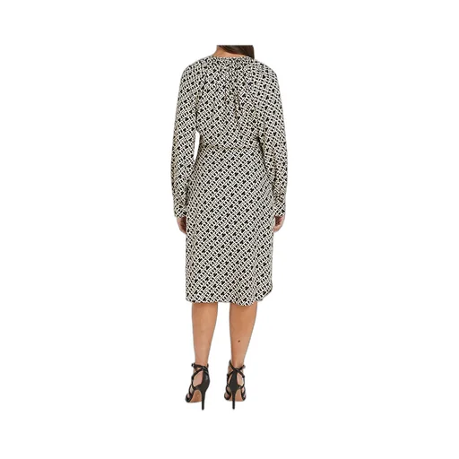 Monogram-Print Midi Dress