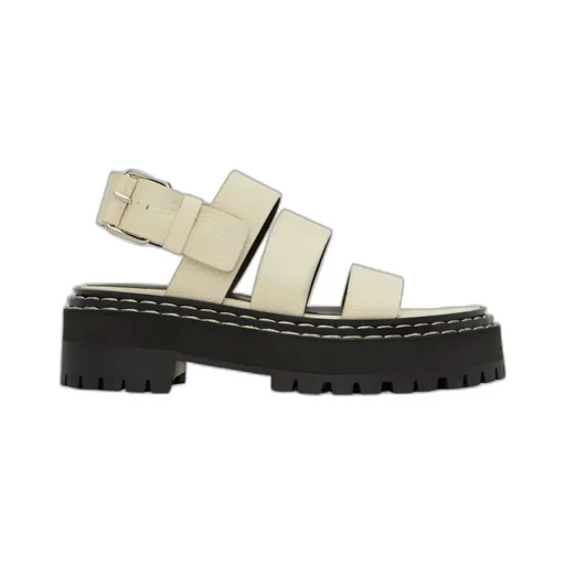 Stitch Details Open-Toed High-Heeled Sandals